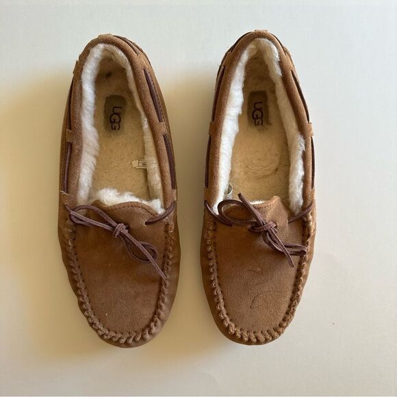 Ugg Dakota Chestnut Wool Lined Suede Slippers - Picture 4 of 10